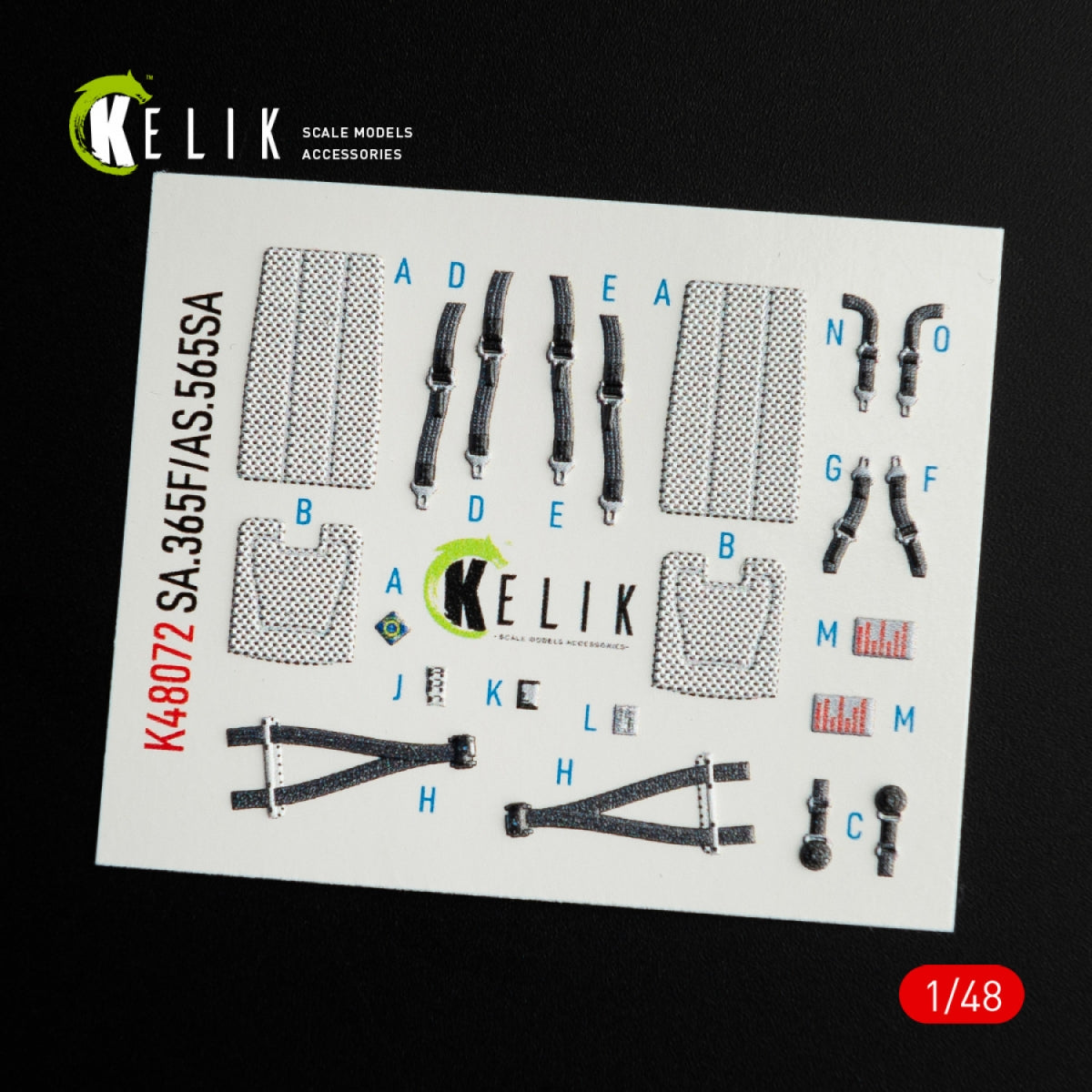 KELIK K48072 DAUPHIN II SA.365F / AS.565SA INTERIOR 3D DECALS FOR KITTY HAWK / ZIMIMODEL KIT 1/48 – zdjęcie 3