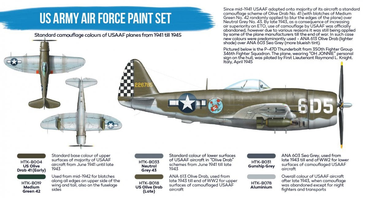 Hataka HTK-BS04.2 - US Army Air Force paint set (6x17ml) – image 2