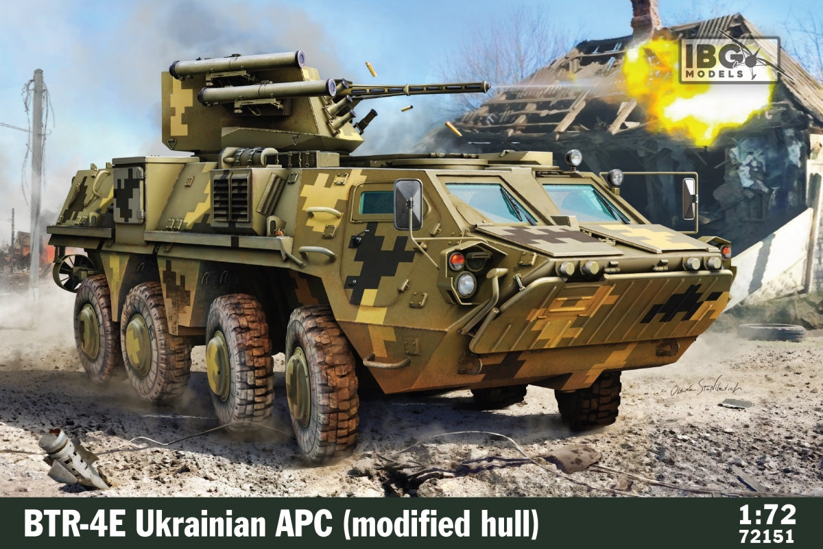 IBG 72151 BTR-4E Véhicule blindé de transport de troupes ukrainien (coque modifiée) 1/72