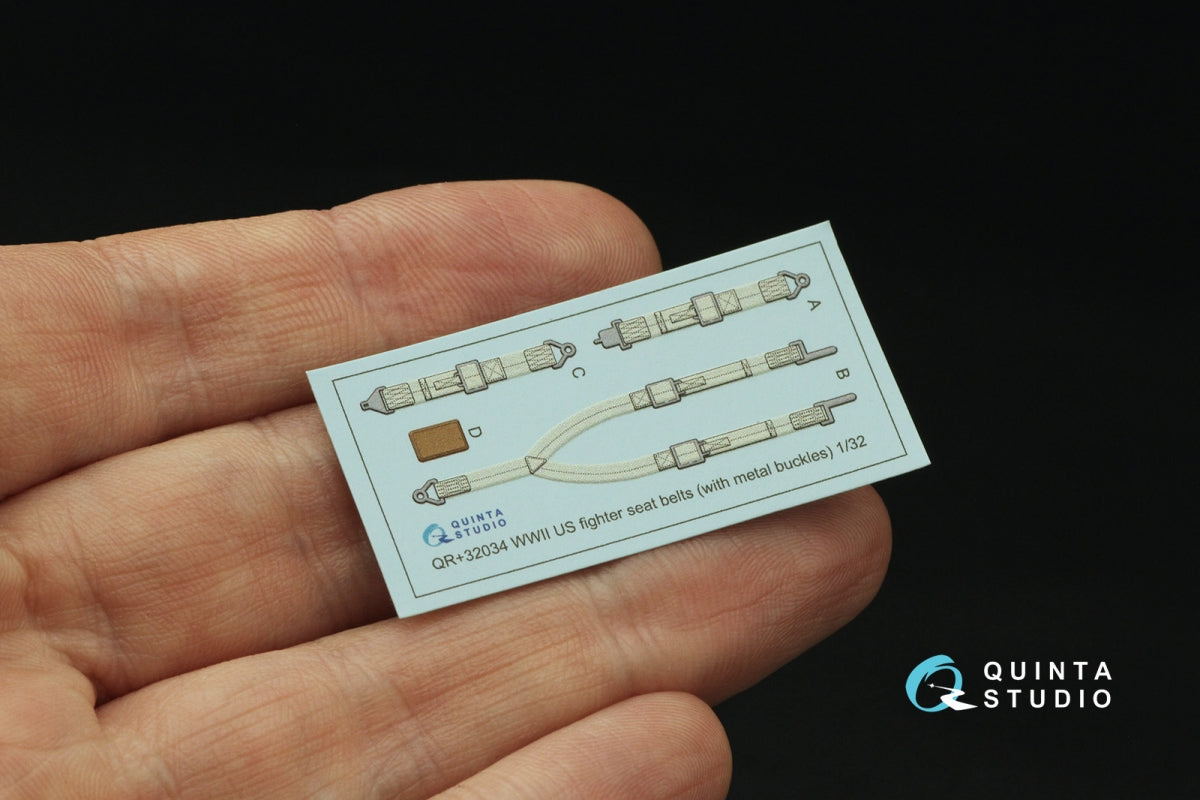 Ceintures de sécurité pour avions de chasse américains de la Seconde Guerre mondiale Quinta Studio QR+32034 (avec boucles métalliques) (Tous les kits) 1/32 – image 4