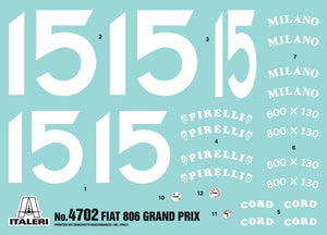 Italeri 4702 FIAT 806 GRAND PRIX 1/12 – imagen 24