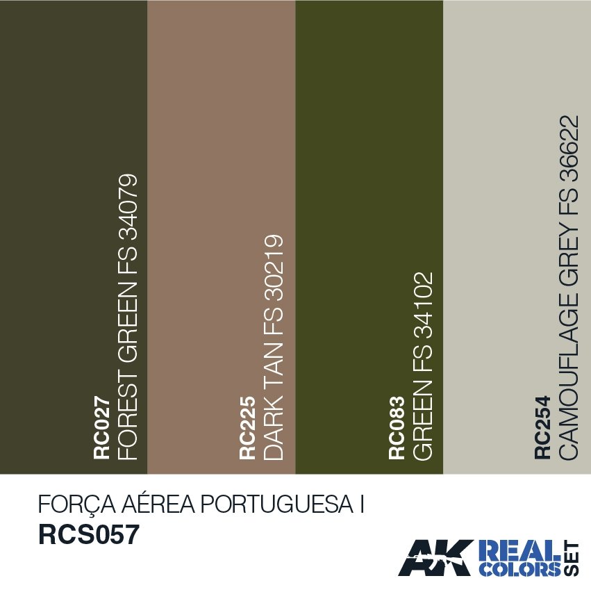 AK Interactive RCS057 FORÇA AÉREA PORTUGUESA I &amp;#39;WRAP-AROUND 1990S&amp;#39; (A-7 CORSAIR, FIAT G.91, AVIOCAR, FTB) 4x10ml – image 2