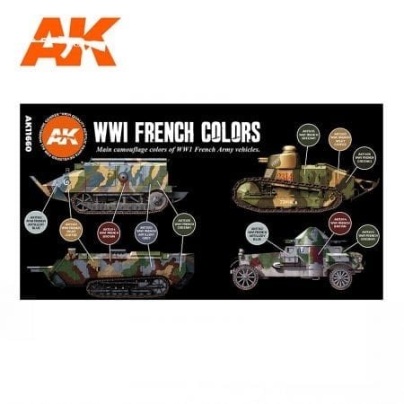 AK Interactive AK11660 3G WWI FRENCH AFV COLORS 6x17 ml – imagen 2