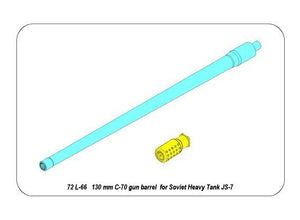 Aber 72L-66 130 mm C-70 gun barrel for Soviet tank JS-7 1/72 – imagen 7