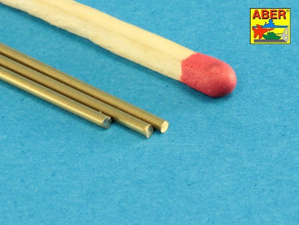 Aber BR12 Brass round rods Ø 1,2mm length 250mm x 3 pcs. – Bild 4