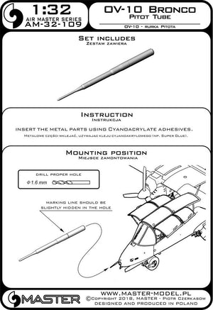 Master AM-32-109 OV-10 Bronco – Rurka Pitota 1/32 – immagine 3