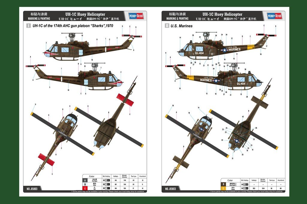 Hobby Boss 85803 UH-1C Huey Helicopter 1/48 – immagine 3