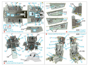Quinta Studio QD48395 F-14A 3D-Printed &amp;amp; coloured Interior on decal paper (Hobby Boss) 1/48 – immagine 2