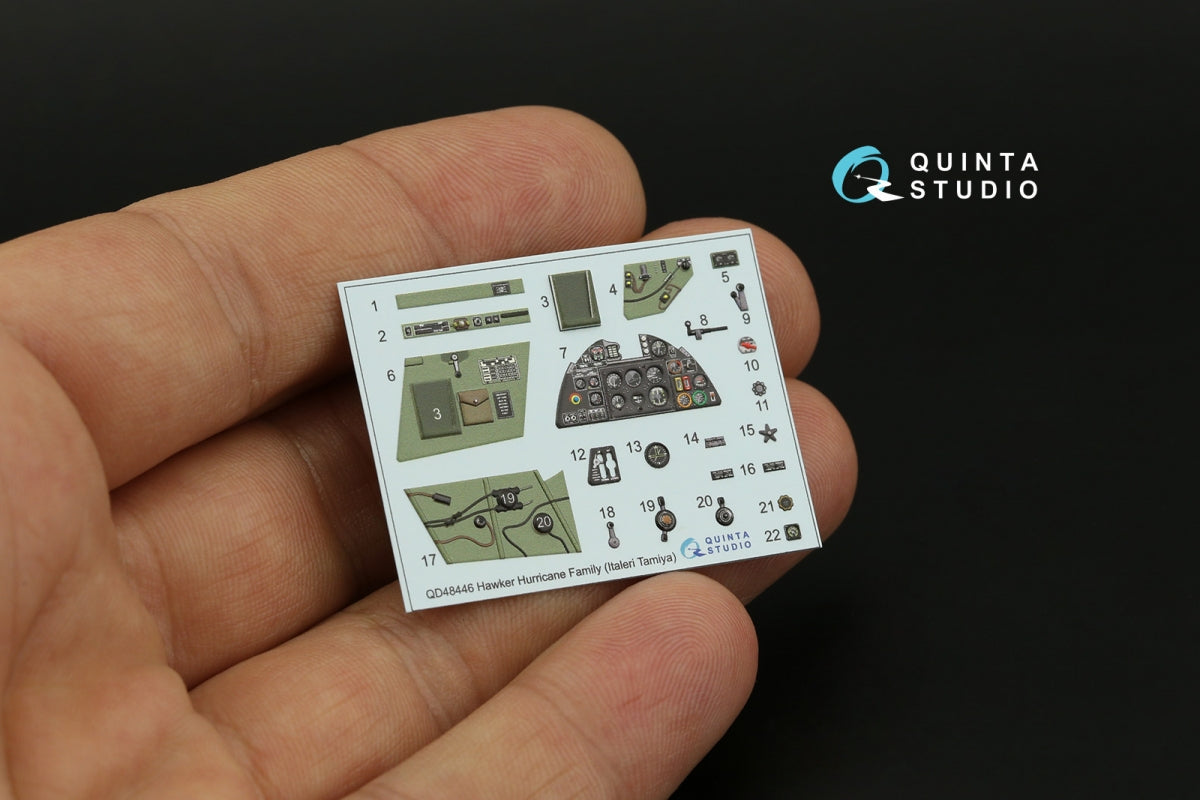 Quinta Studio QD48446 Hurricane family 3D-Printed coloured Interior on decal paper (Italeri/Tamiya) 1/48 – imagen 3