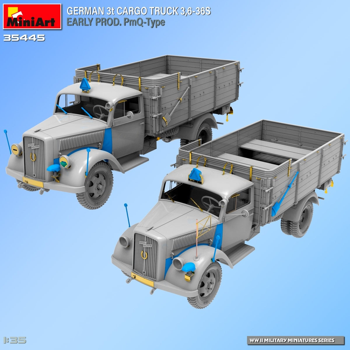 Miniart 35445 GERMAN 3t CARGO TRUCK 3,6-36S EARLY PROD. PmQ-Type 1/35 – imagen 6