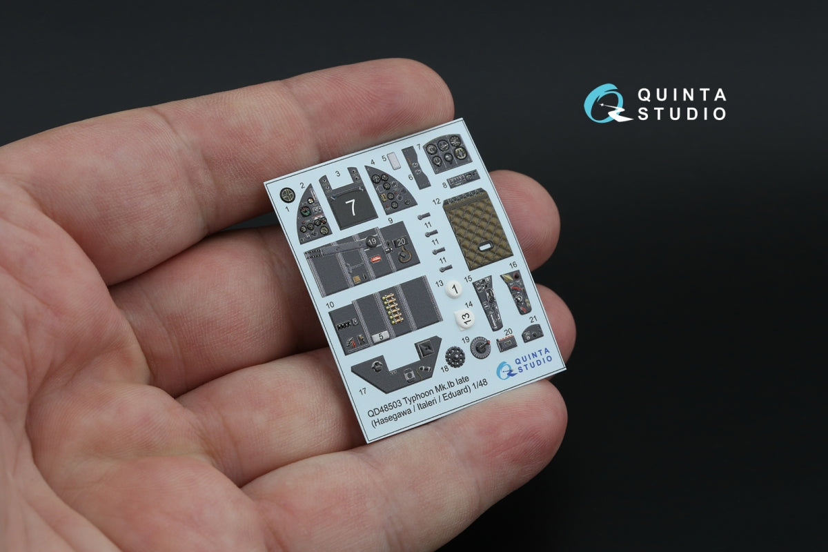 Quinta Studio QD48503 Typhoon Mk.Ib late 3D-Printed &amp;amp; coloured Interior on decal paper (Hasegawa/Italeri) 1/48 – imagen 4