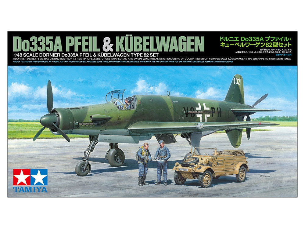 Tamiya 25206 Dornier Do335A Pfeil &amp;amp; Kubelwagen Type 82 Set 1/48 – immagine 2