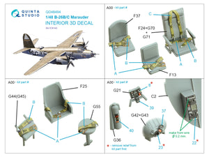 Quinta Studio QD48494 B-26B/C Marauder 3D-Printed coloured Interior on decal paper (ICM) 1/48 – imagen 2