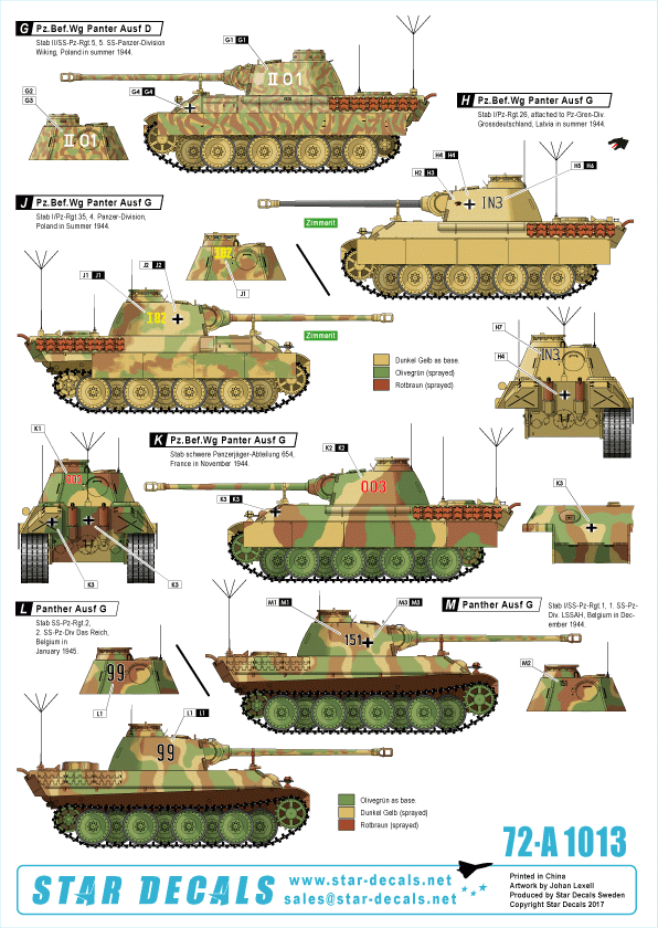 Star Decals 72-A1013 Befehlspanzer # 4. German Command 1/72 – immagine 2