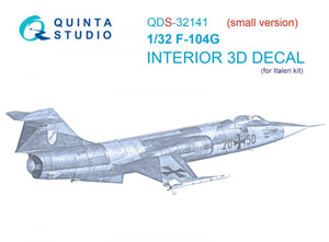 Intérieur imprimé en 3D et coloré sur papier décalcomanie (Italeri) pour F-104G (Quinta Studio QDS-32141) (petite version) 1/32