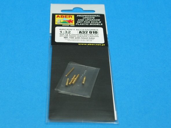 Aber A32010 Set of 2 barrels for German aircraft 30mm machine cannons MK 108 with blast tube 1/32 – imagen 7