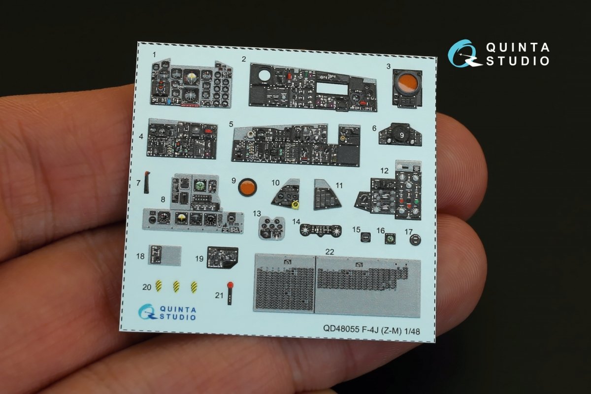 Quinta Studio QD48055 F-4J 3D-Printed &amp;amp; coloured Interior on decal paper (for ZM SWS kit) 1/48 – zdjęcie 4