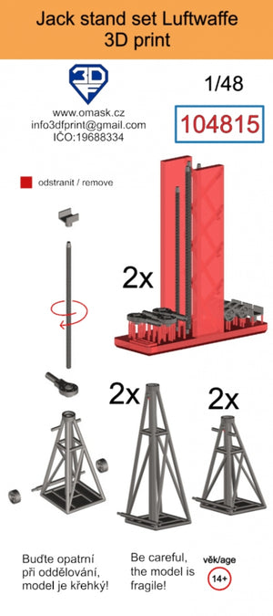 Omask 104815 Jack stand set Luftwaffe 3D print 1/48 – Bild 2