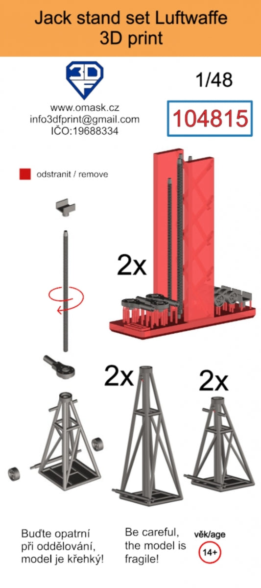 Omask 104815 Jack stand set Luftwaffe 3D print 1/48 – Bild 2