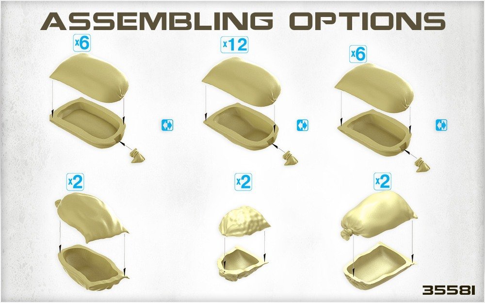 MiniArt 35586 Hessian Bags - sand, cement, vegetables, flour, seeds etc 1/35 – immagine 3