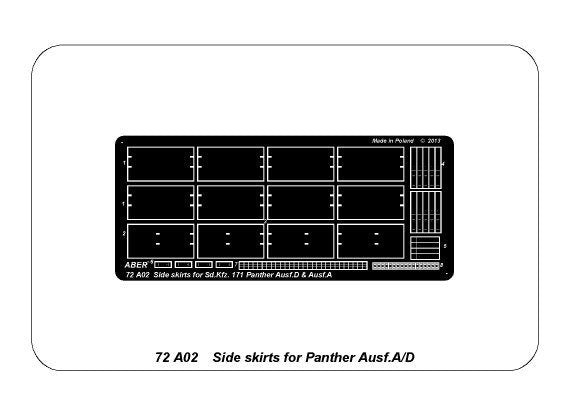 Aber 72A02 Jupes latérales pour Panther A/D 1/72 – image 5