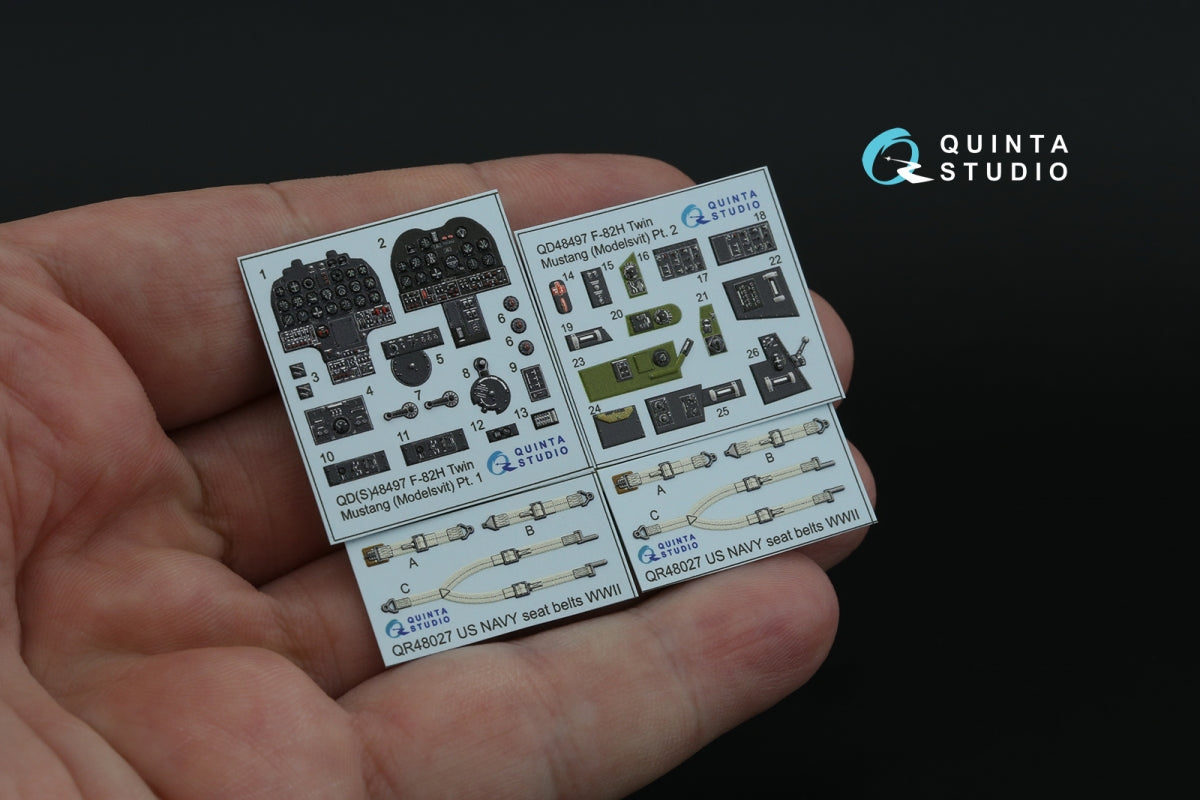 Quinta Studio QD48497 F-82H Twin Mustang 3D-Printed coloured Interior on decal paper (Modelsvit) 1/48 – Bild 3
