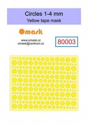 Omask 80003 Circles 1-4 mm (yellow masking tape)