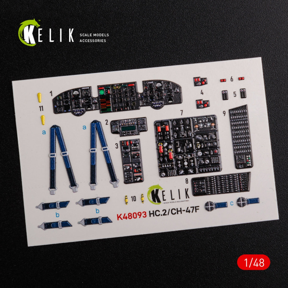 KELIK K48093 CH-47F interior 3D decals for Italeri kit 1/48 – Bild 3