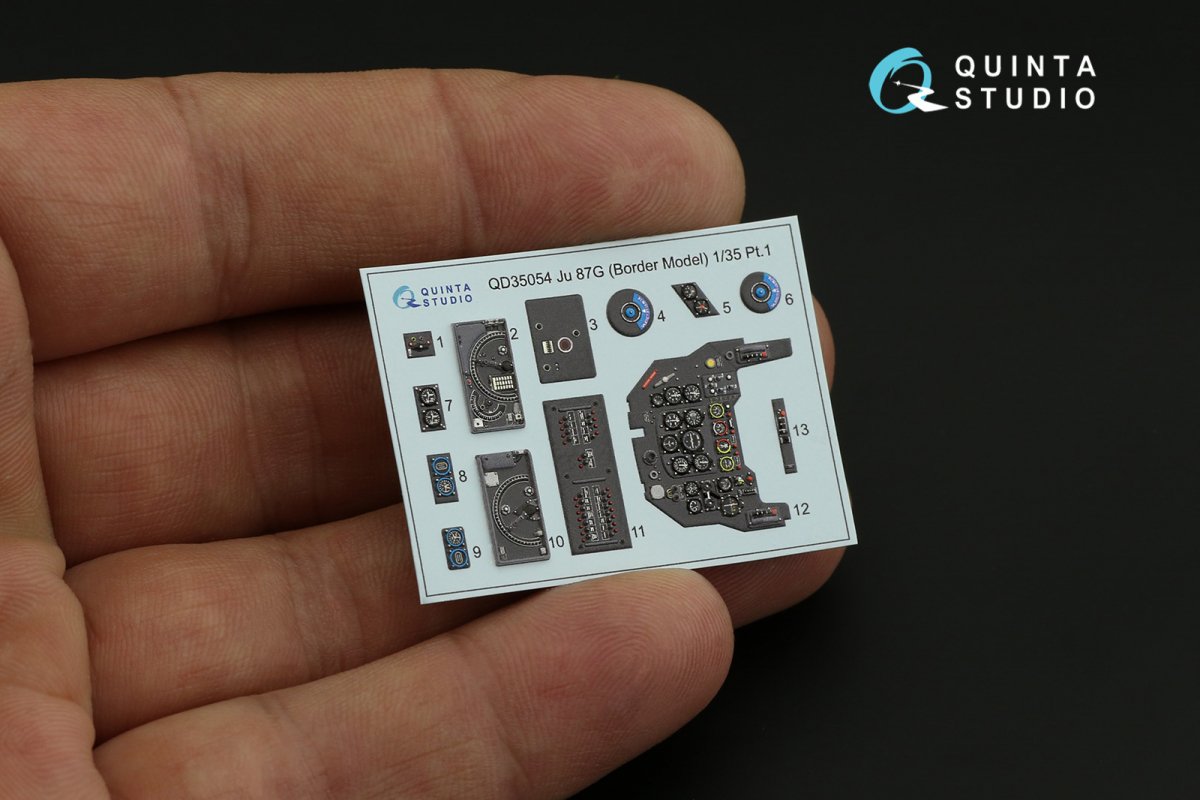 Intérieur imprimé en 3D et coloré sur papier décalcomanie Quinta Studio QD35054 Ju 87G (Border Model) 1/35 – image 9
