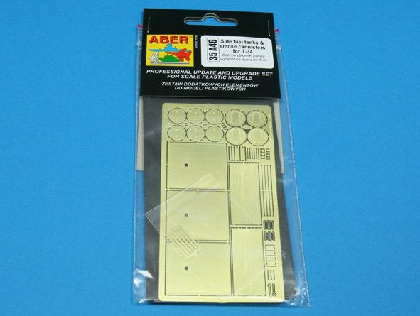 Aber 35A046 Boczne zbiorniki paliwa i wytwornice dymu do T-34 1/35 – Bild 3