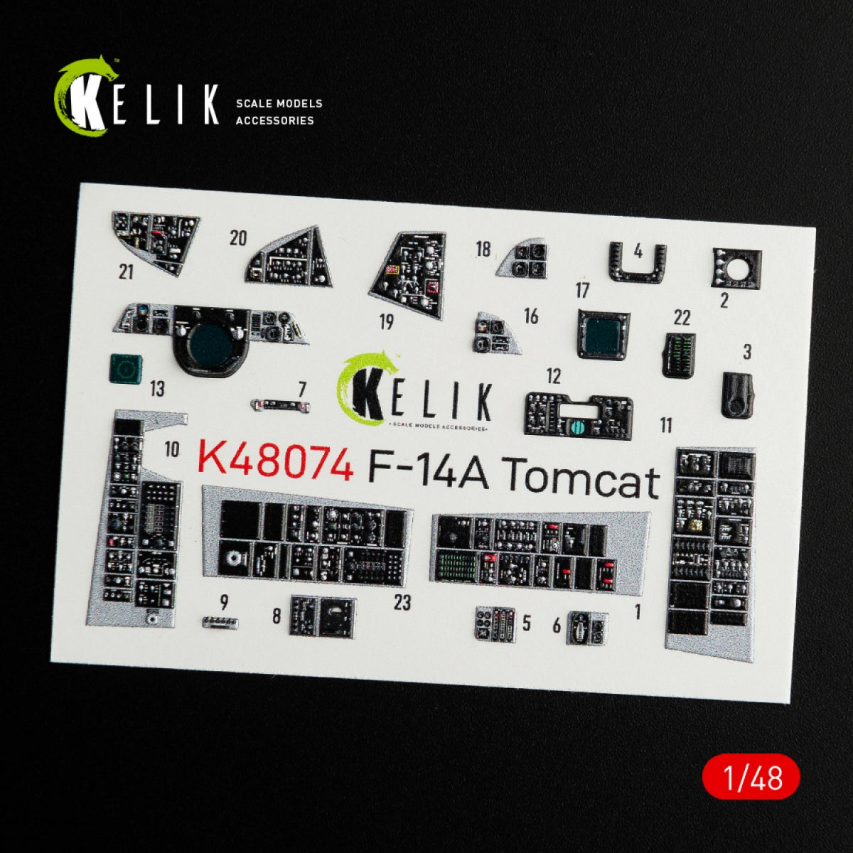 KELIK K48074 F-14A TOMCAT INTERIOR 3D DECALS FOR ITALERI KIT 1/48 – immagine 2
