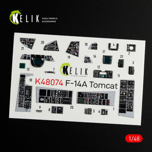 KELIK K48074 F-14A TOMCAT INTERIOR 3D DECALS FOR ITALERI KIT 1/48 – immagine 2