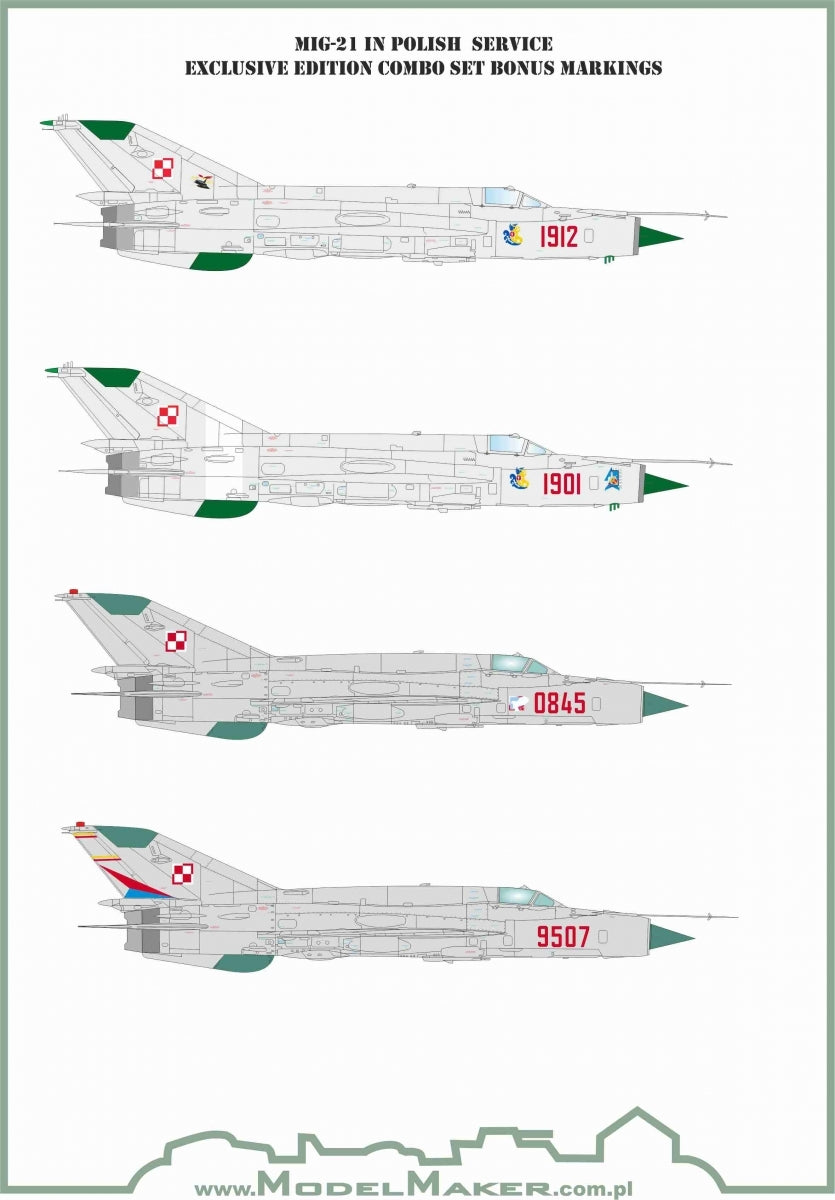 ModelMaker Decals CS48001 MiG-21 in Polish service exclusive edition COMBO SET 1/48