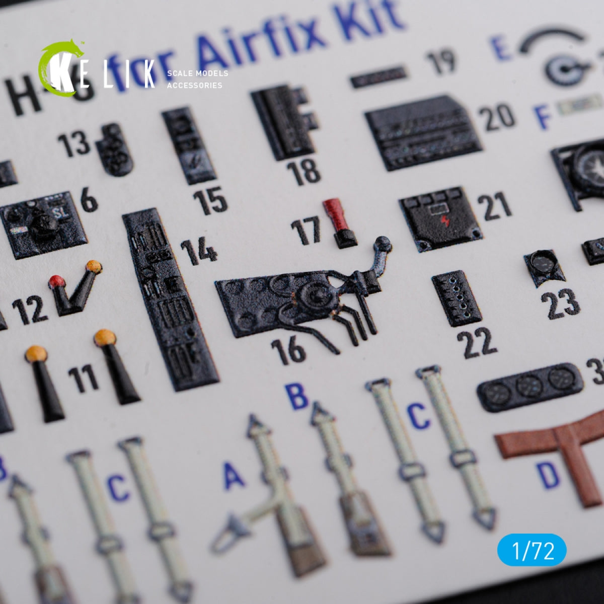 KELIK K72116 He-111 H6 interior 3D decals for Airfix kit 1/72 – Bild 3