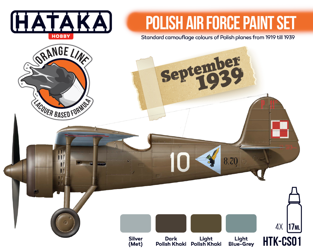 Hataka HTK-CS01 ORANGE LINE – Coffret de peinture pour l&amp;#39;armée de l&amp;#39;air polonaise (4 x 17 ml) – image 2