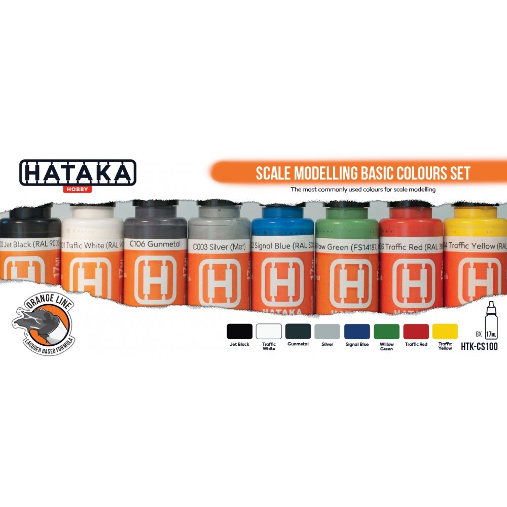 Hataka HTK-CS100 Scale Modelling Basic Colours set (8x17ml) – immagine 2