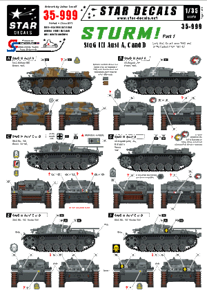 Star Decals 35-999 STURM 1. StuG III Ausf A, C and D 1/35
