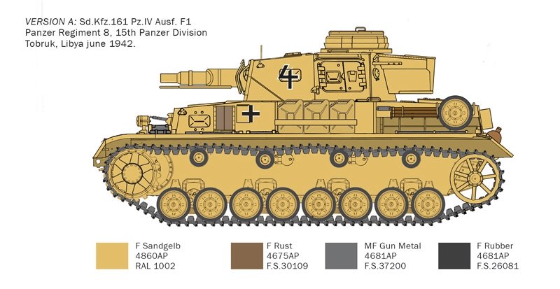 Italeri 6593 Pz.Kpfw.IV F1/F2/G With Afrika Korps Infantry 1/35 – imagen 6