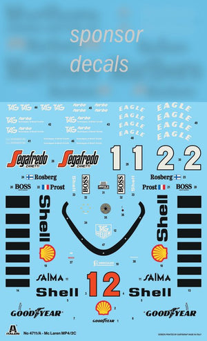 Italeri 4711 McLaren MP4/2C Prost-Rosberg 1/12 – immagine 2