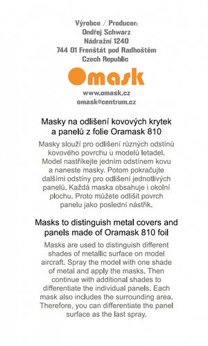 Omask 14012 Mig-21 F Masks for Panels (for Eduard) 1/48