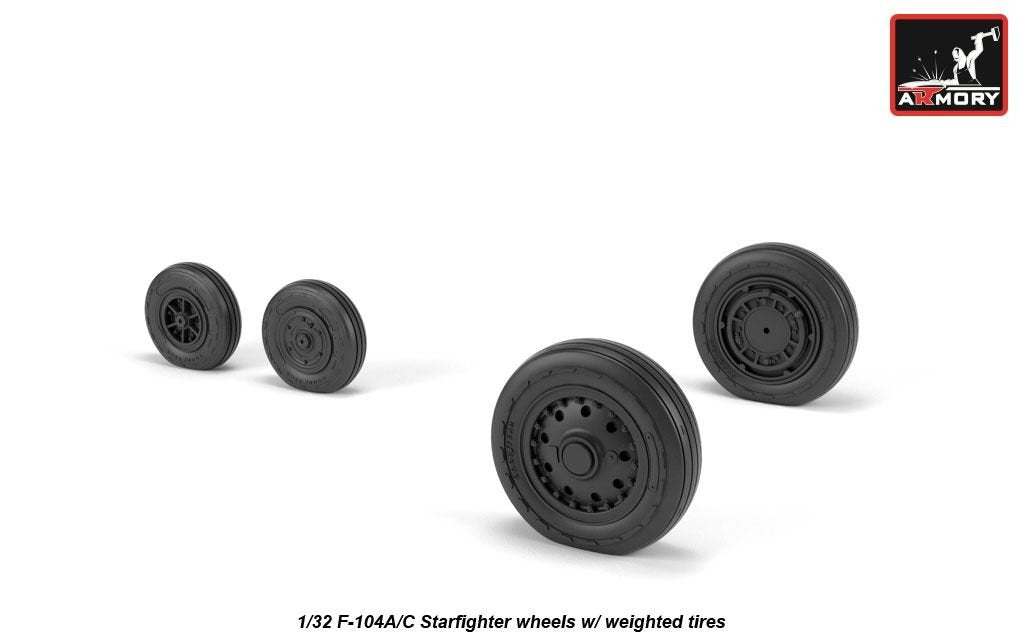 Armory Models AW32302 F-104A/C Starfighter wheels, w/ optional nose wheels, weighted 1/32 – Bild 5