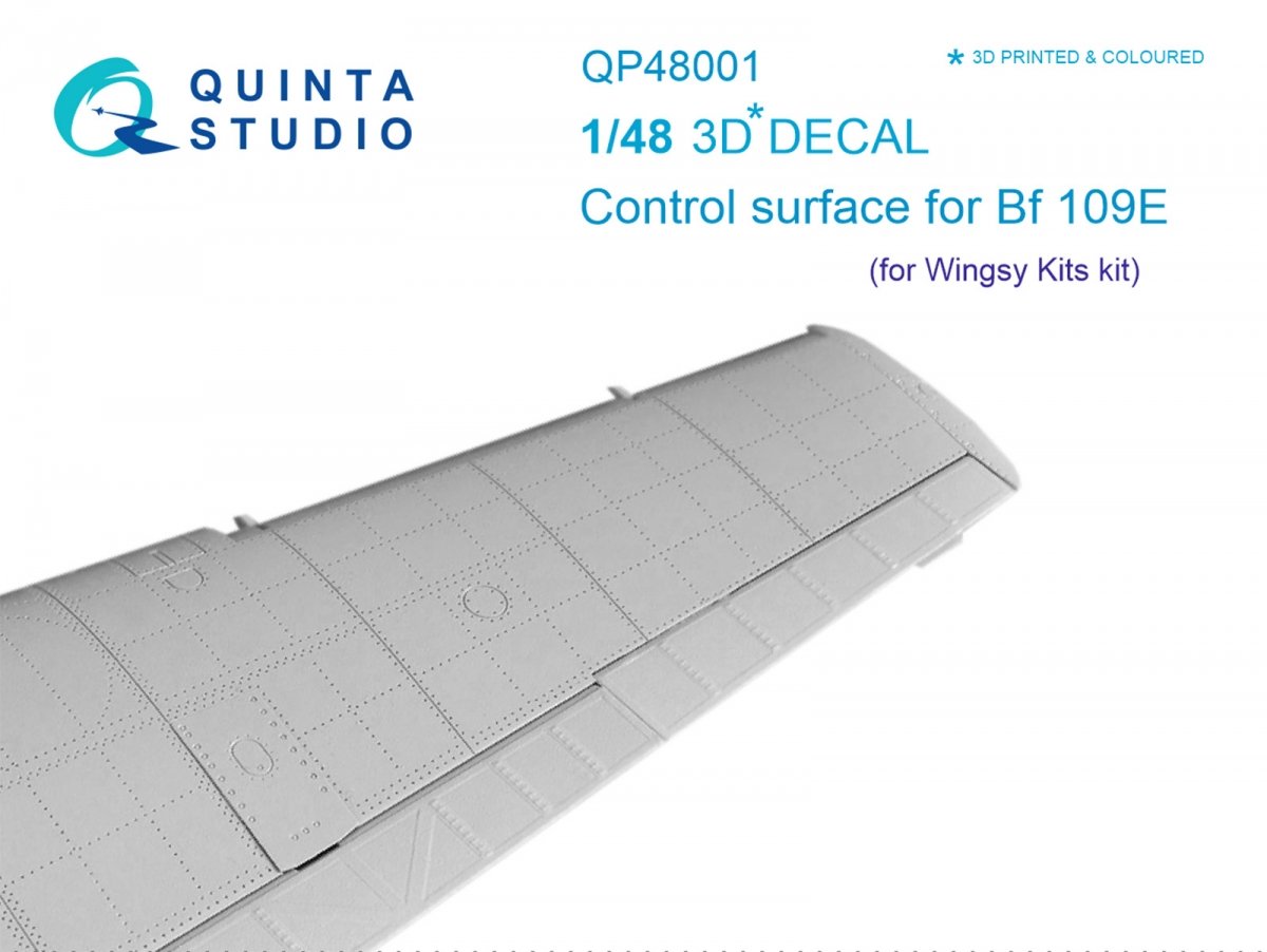 Quinta Studio QP48001 Surface de contrôle Bf 109E (pour kit Wingsy Kits) 1/48