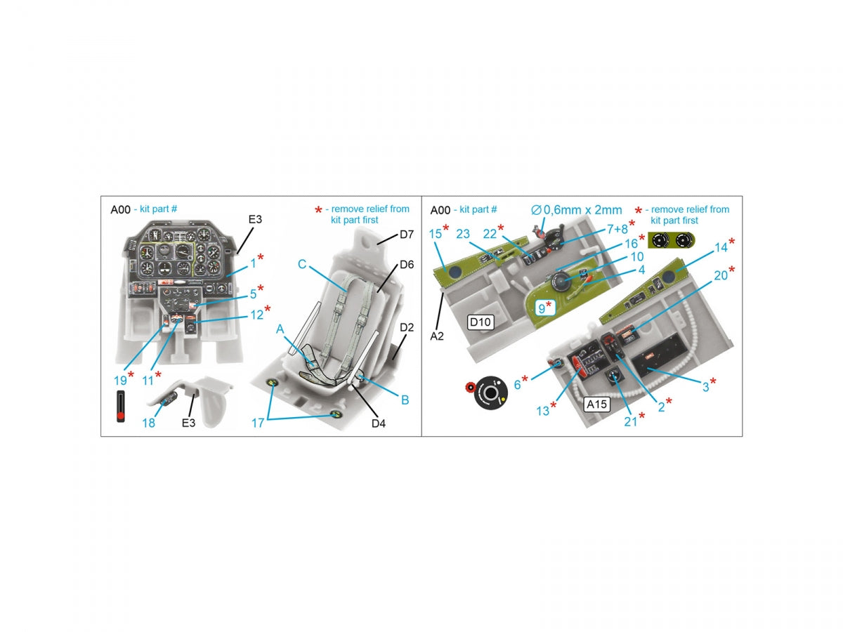 Quinta Studio QD48462 P-51D/K 3D-Printed coloured Interior on decal paper (Meng) 1/48 – immagine 2