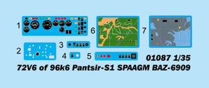 Trumpeter 01087 72V6 of 96k6 Pantsir-S1 SPAAGM BAZ-6909 1/35 – immagine 3