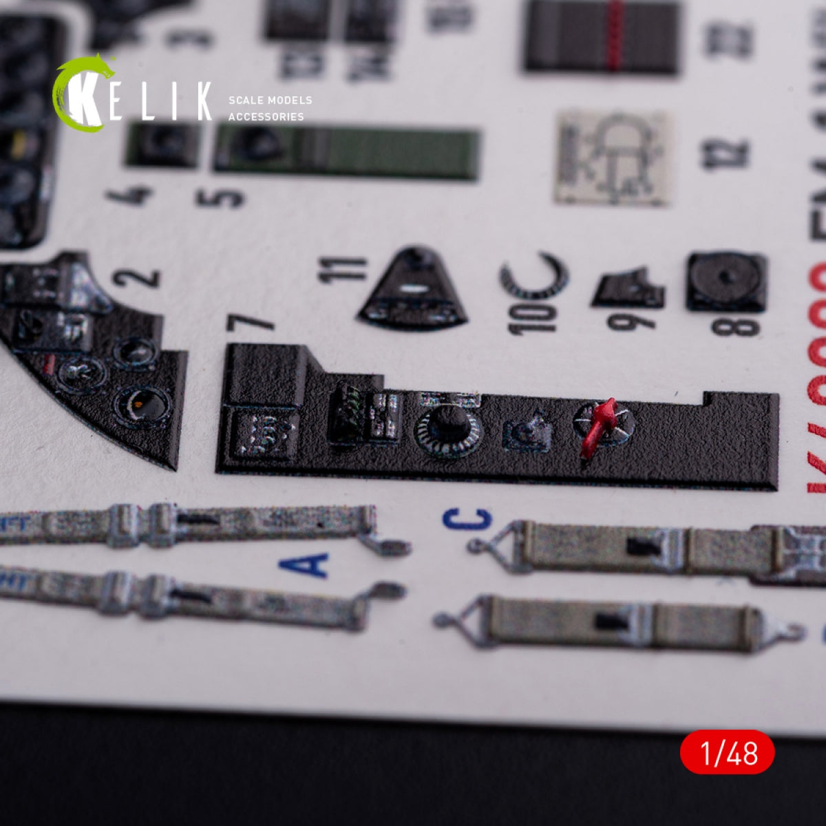 KELIK K48082 FM-1 Wildcat/Martlet Mk.V interior 3D decals for Tamiya kit 1/48 – imagen 3