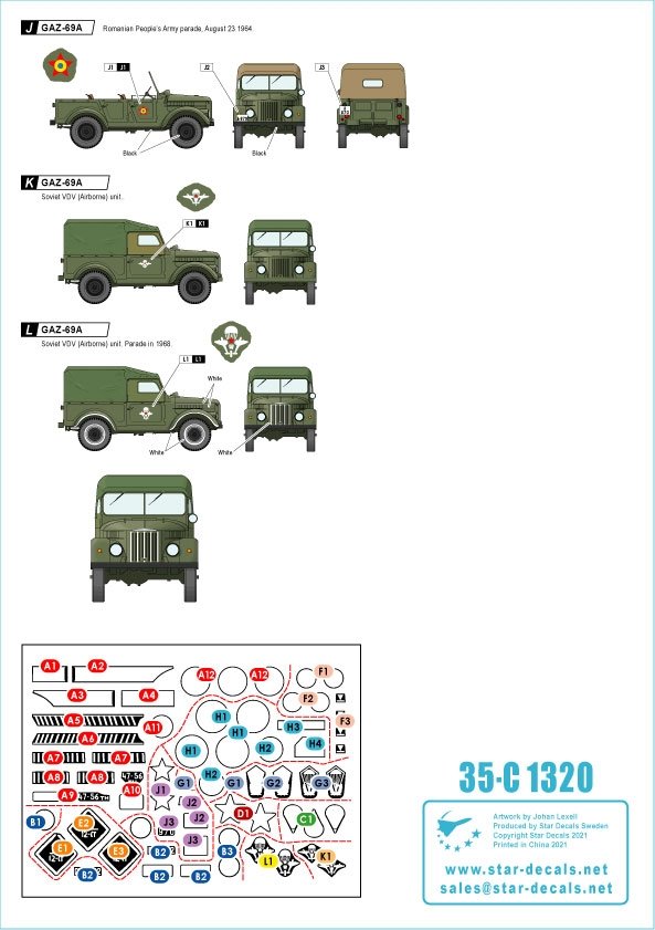 Star Decals 35-C1320 GAZ-69 1/35 – immagine 2