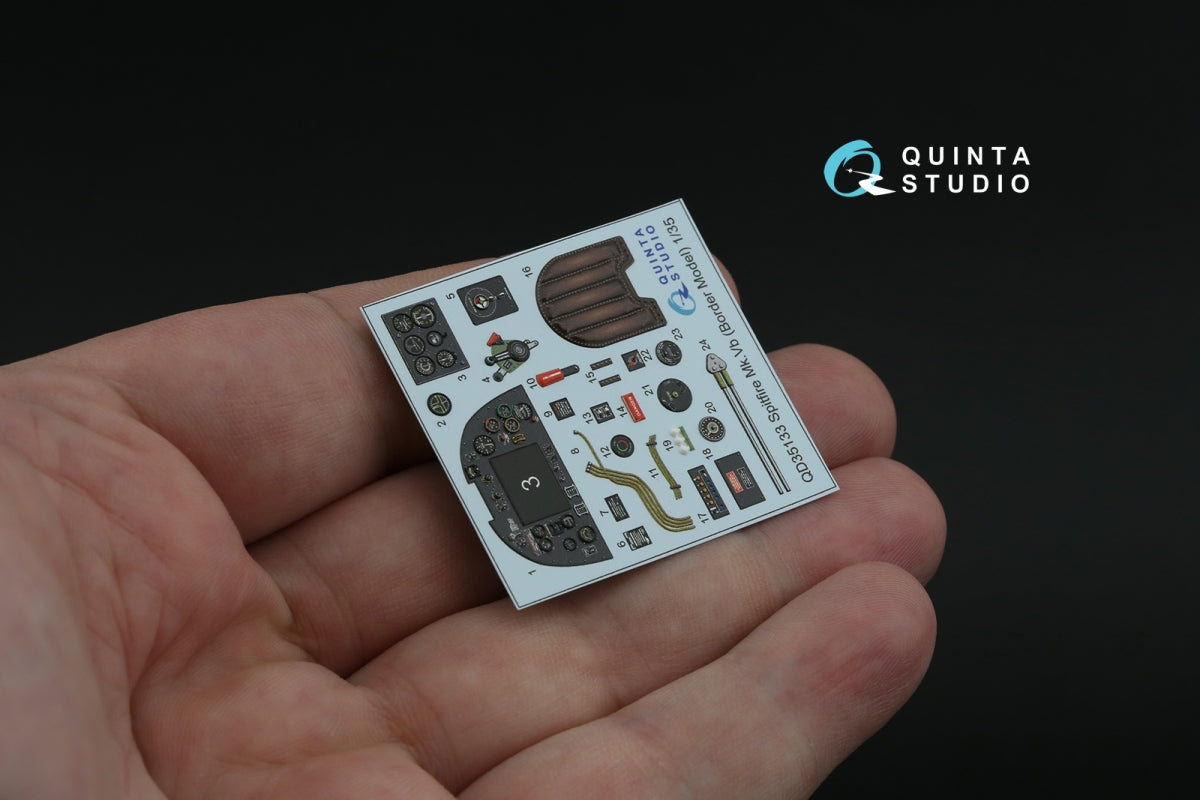Quinta Studio QD35133 Spitfire Mk. Vb 3D-Printed coloured Interior on decal paper (Border model) 1/35 – imagen 5