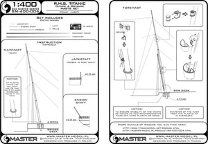 Master SM-400-004 R.M.S. Titanic (Olympic, Britannic) – zestaw masztów 1/400 – immagine 3