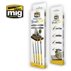 AMMO of Mig Jimenez 7601 Dioramas &amp;amp; Scenic Brush Set