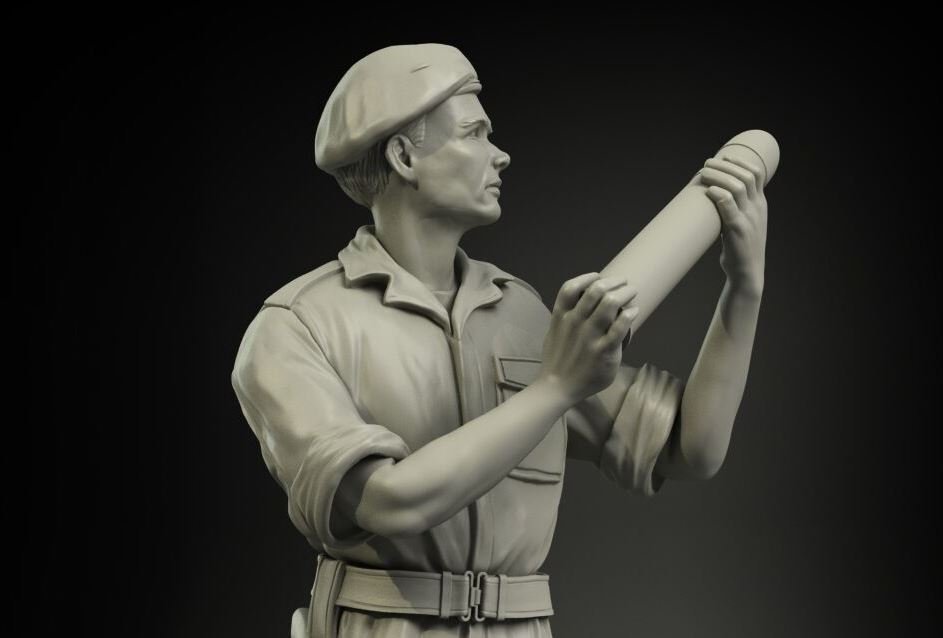 Panzer Art FI35-052 British RAC North Africa loading 75mm ammo soldier No.2 1/35 – zdjęcie 2